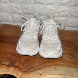 Hoka One One White Clifton 10 Sneakers